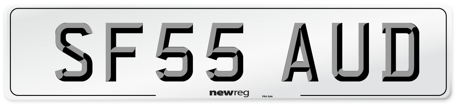 SF55 AUD Number Plate from New Reg